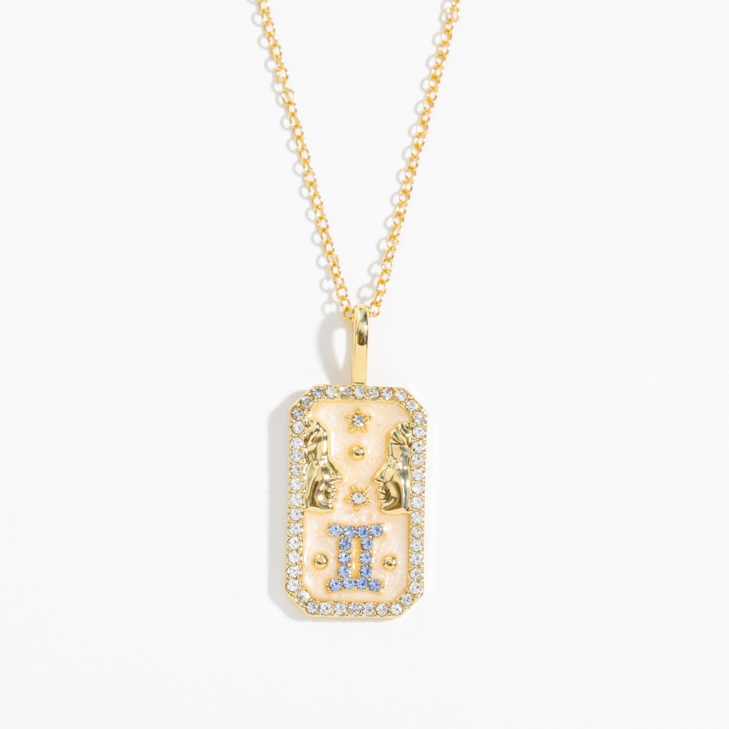 Wholesale of Twelve Constellations Art Retro Style Square Bronze Necklaces